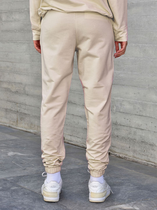 Tresor Pantaloni de trening pentru femei cu cauciuc Beige