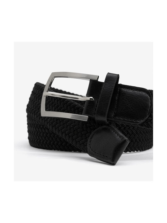 Life Style Butiken Men's Knitted Elastic Belt Black