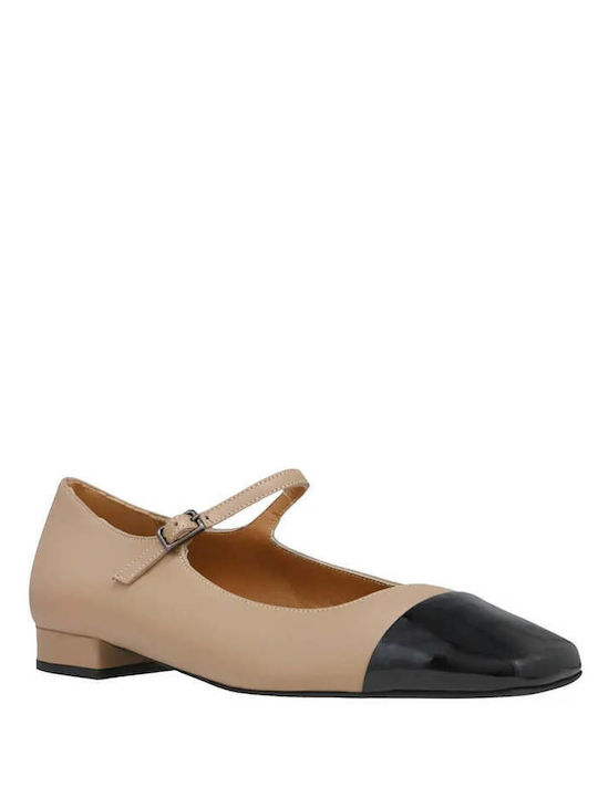 Kalogirou Damen Ballerinas in Braun Farbe