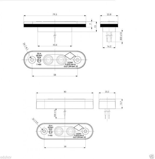 Horpol Lkw-Volumenlicht Weiß mit Gelbem Licht 12 / 24V - Weiß