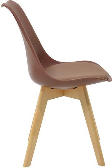Gaston Dining Room Polypropylene Chair Coffee 53.5x48.5x83cm