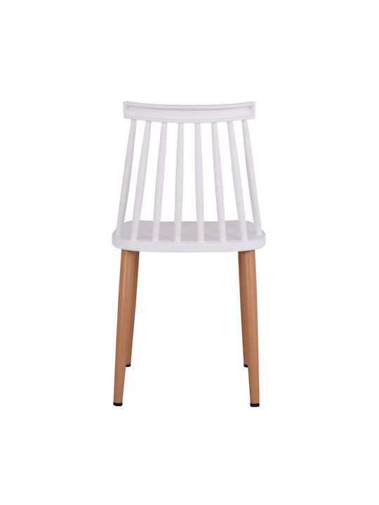 Vanessa Kitchen Polypropylene Chair White / Brown 43x46.5x82cm 4pcs