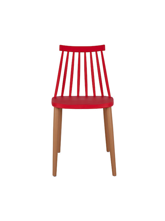 Vanessa Kitchen Polypropylene Chair Red 43x47.5x77cm