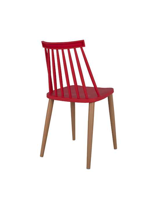 Vanessa Scaune Bucătărie din Polipropilenă Red 4buc 43x47.5x77buc