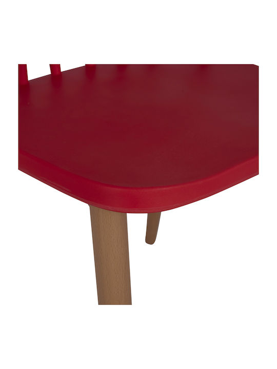 Vanessa Scaune Bucătărie din Polipropilenă Red 4buc 43x47.5x77buc