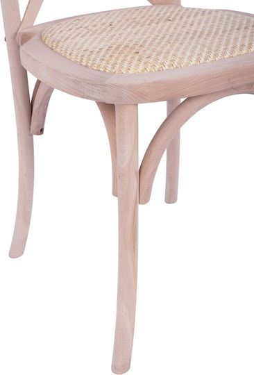 Owen Cafe Wooden Chair Beige 45x55.5x90cm