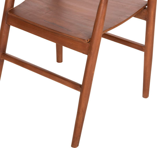 Nioni Πολυθρόνα Τραπεζαρίας Ξύλινη Καφέ 57x53x77εκ.
