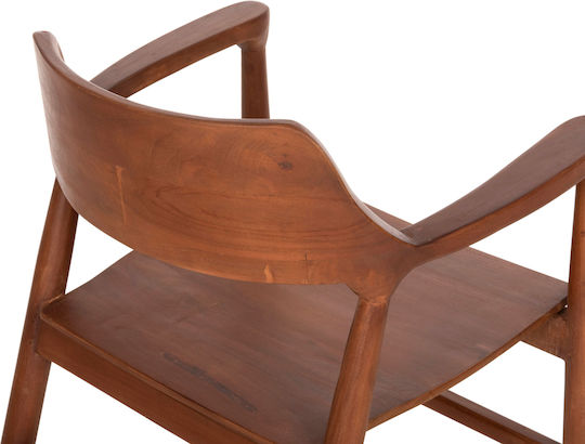 Nioni Πολυθρόνα Τραπεζαρίας Ξύλινη Καφέ 57x53x77εκ.