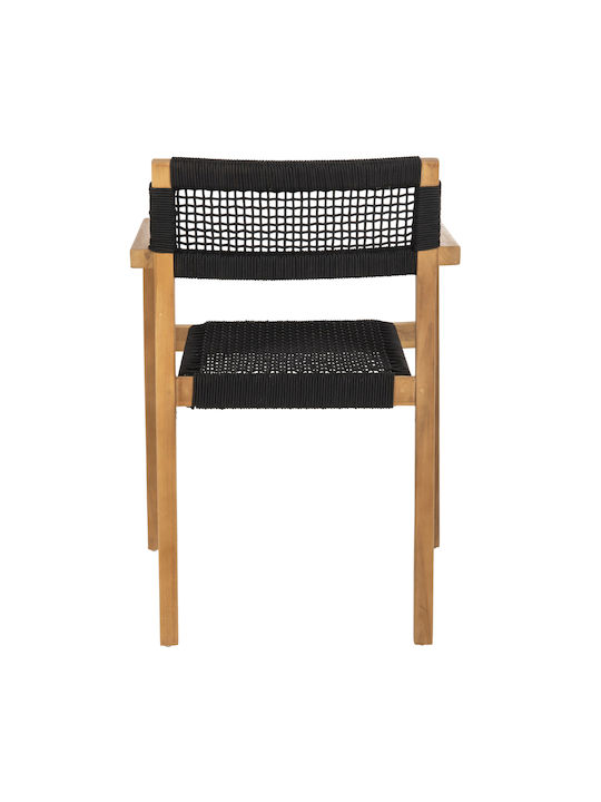 Charlotte Dining Room Wooden Armchair Black Velvet-Black Metal 59x54x83cm