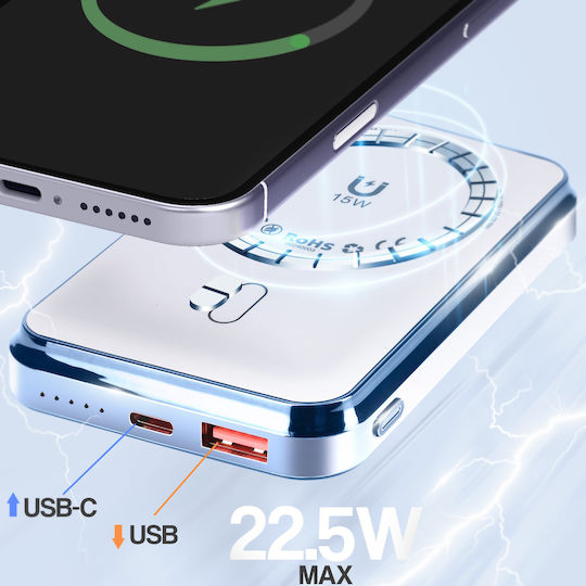 LinQ W15006 MagSafe Baterie Externă 10000mAh 15W Albă