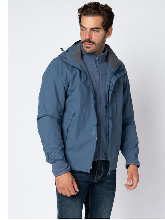 Frank Tailor 3 in 1 Men's Winter Jacket Light Blue