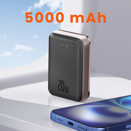 LinQ W8205 MagSafe Външна Батерия 5000mAh 15W Черна