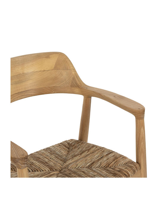 Dining Room Wooden Armchair Natural 57.5x54x80cm