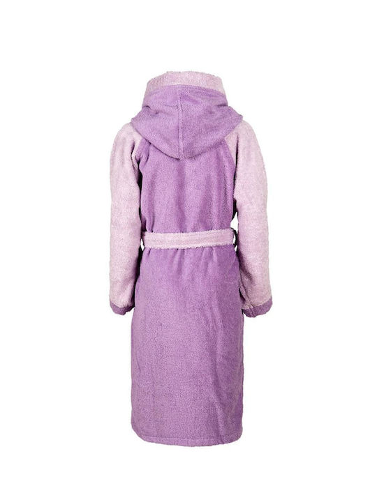 Dimcol Kids Hooded Bathrobe Happy Smile Purple