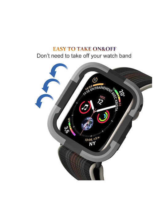 Silicone Case in Gray color for Apple Watch Series SE 2, 6, SE, 5, 4