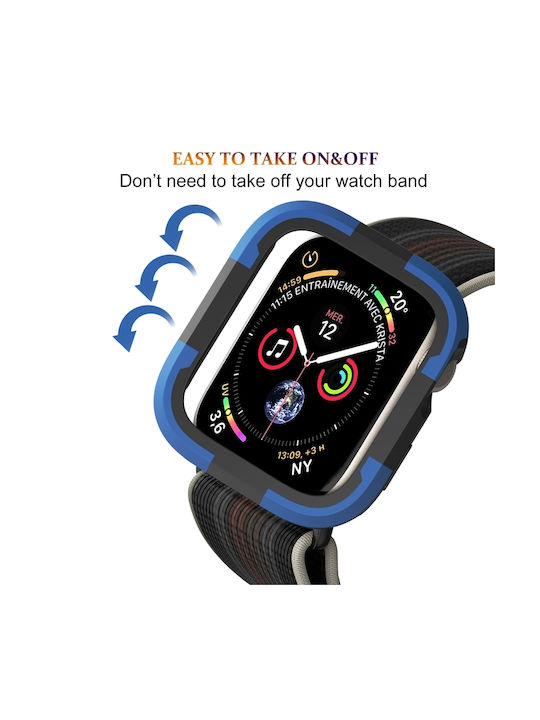 Silicone Case in Blue color for Apple Watch Series SE 2, 6, SE, 5, 4