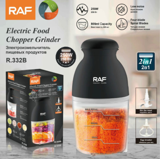 Raf R332b Πολυκόπτης Multi 250W με Δοχείο 800ml Μαύρος