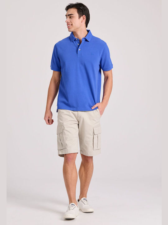 Garage Fifty5 Men's Short Sleeve Blouse Polo Blue