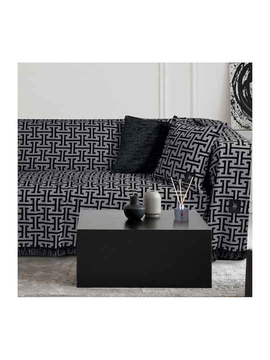 Greenwich Polo Club Sofa Throws 2 Seater 3901 180x250cm Grey / Black