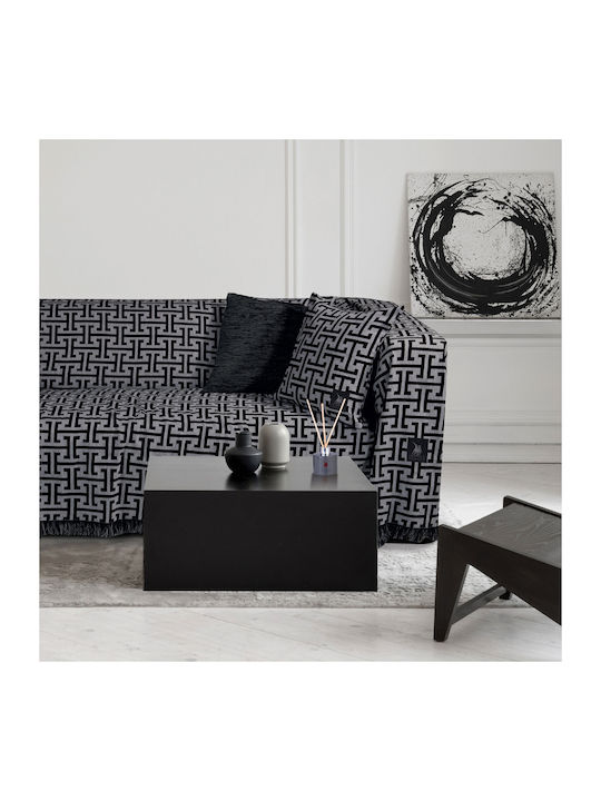 Greenwich Polo Club 3901 Sofa Throw 2 Seater Jacquard 180x250cm Gray Black