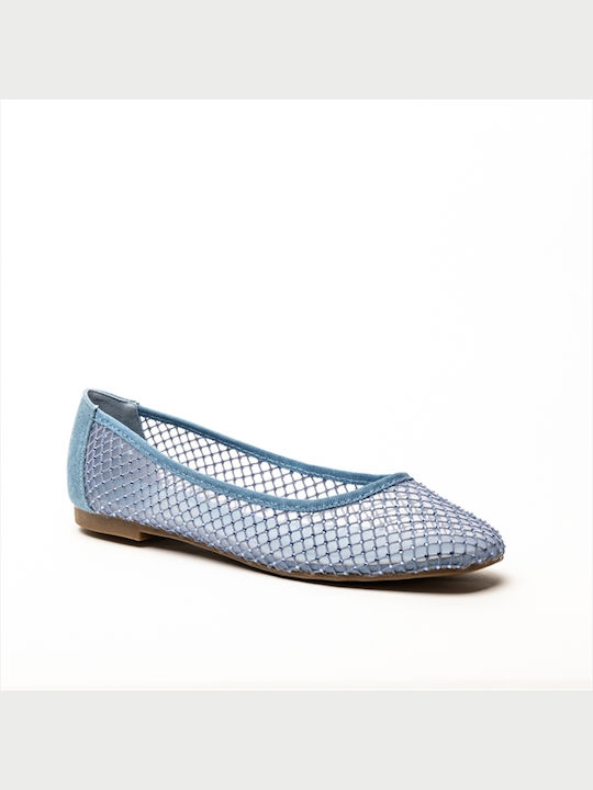 Miss Belgini Damen Ballerinas aus Lackleder in Blau Farbe