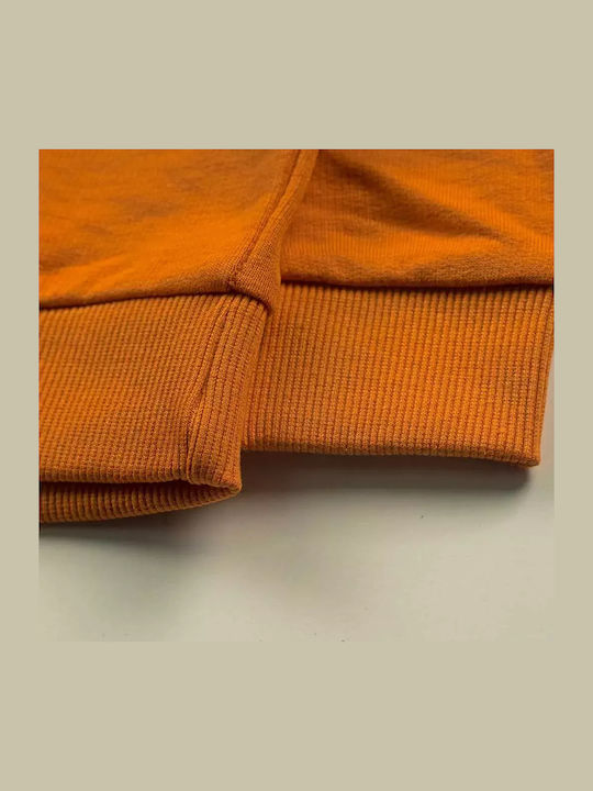 Kinder-Sweatshirt mit Kapuze und Taschen Orange