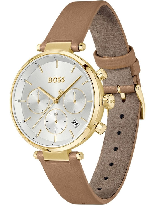 Boss Majesty Women's Watch with Brown Leather Strap