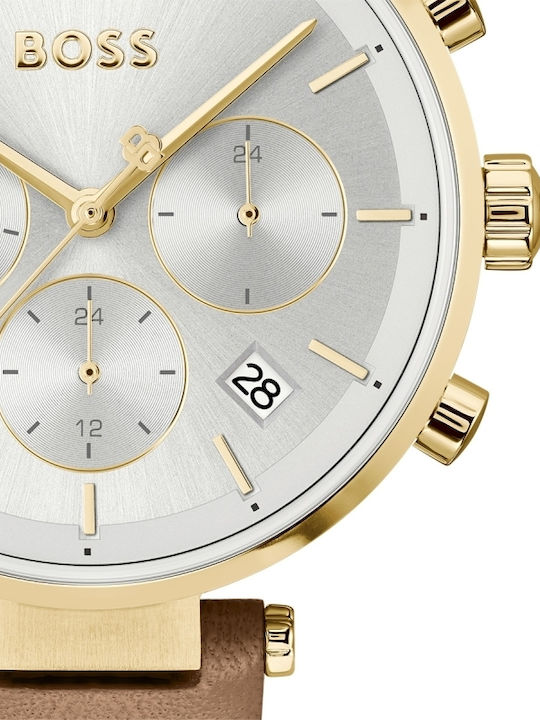 Boss Majesty Women's Watch with Brown Leather Strap