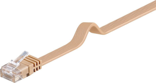 Goobay Flat U/UTP Cat.6 (Gigabit) Καλώδιο Δικτύου Ethernet 1m Μπεζ