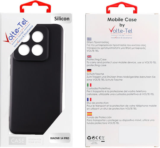 Volte-Tel Back Cover Σιλικόνης με Λουράκι Μαύρο (Xiaomi 14 Pro)