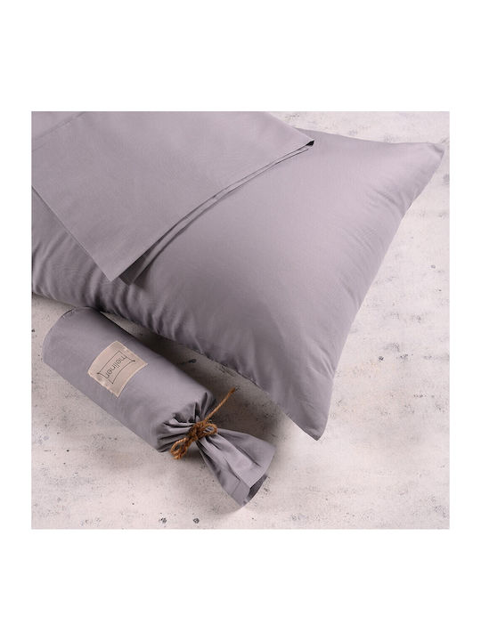 Melinen Bettlaken Set mit Gummizug 170x270cm Urban Line Light Grey 4Stück