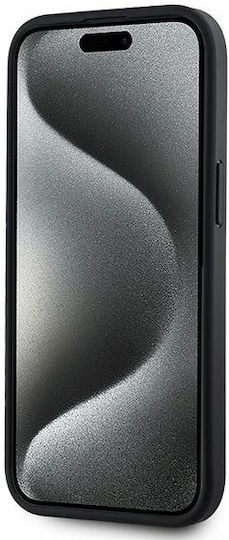 DKNY Leather Checkered Mono Pattern Magsafe Umschlag Rückseite Synthetisches Leder / Leder / Kunststoff Schwarz (iPhone 15)