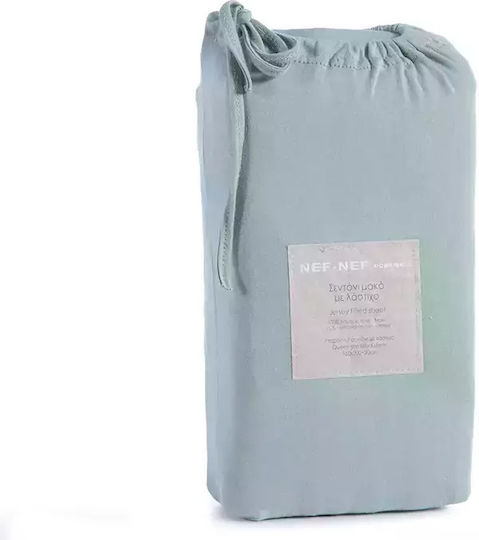 Nef-Nef Homeware Sheet Double with Elastic 140x200+30cm. Jersey Mint