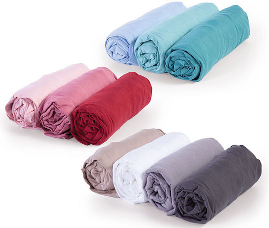 Nef-Nef Homeware Jersey Σεντόνι Υπέρδιπλο με Λάστιχο 160x200+30εκ. 1213-amethyst