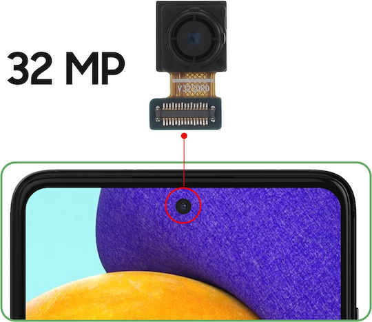 Samsung Front Camera for Samsung Galaxy A52 A52s A72 32MP Selfie Sensor Black