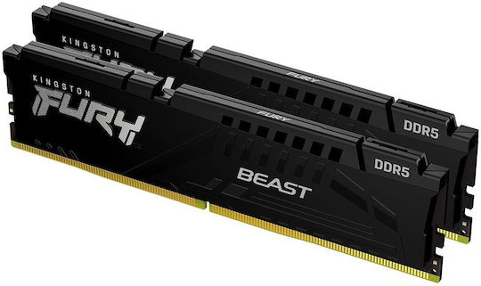 Kingston Fury Beast Black EXPO DDR5 32GB RAM με 2x16GB Modules και Ταχύτητα 6000 για Desktop