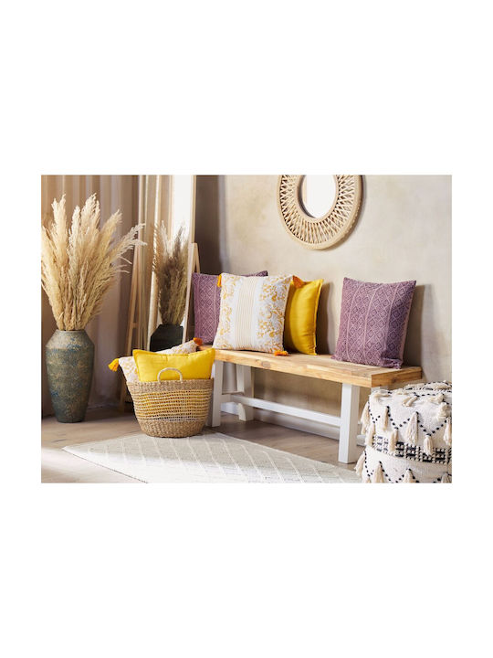Beliani Sofa Cushion from 100% Cotton Yellow 45x45cm