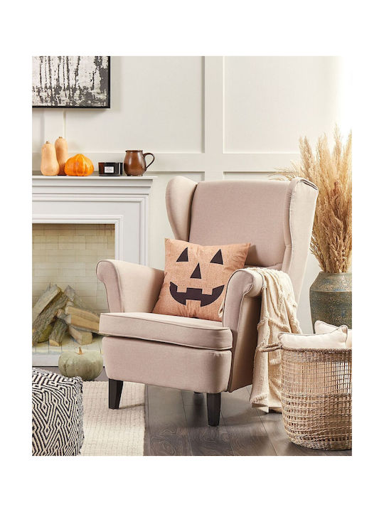 Beliani Sofa-Kissen aus Samt Beige 45x45 cm