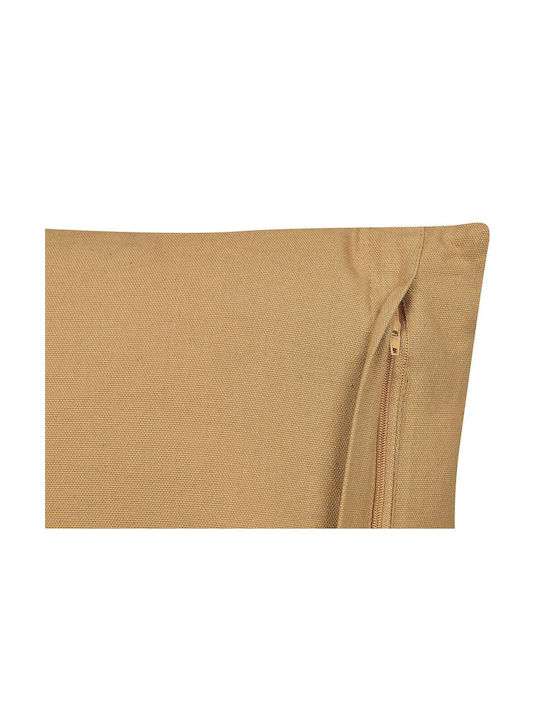 Beliani Sofa-Kissen aus 100% Baumwolle Beige und Weiß 45x45cm