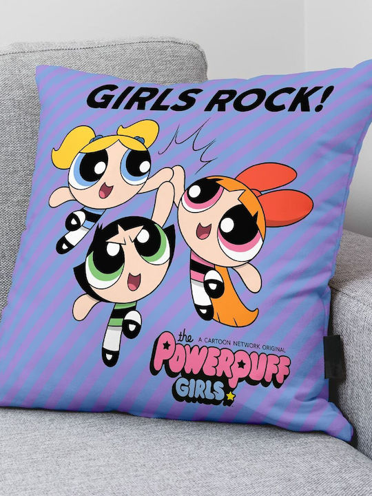 Παιδική Διακοσμητική Μαξιλαροθήκη Powerpuff Girls Girls Rock A Πολύχρωμη Μ45xΥ45εκ.