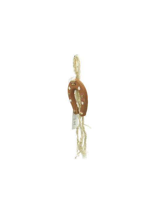 Hanging Lucky Charm Horseshoe Brown Ceramic 1pcs