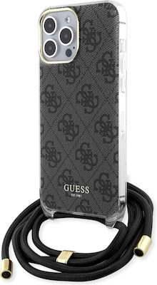 Guess Plastic Back Cover with Strap Black (iPhone 15 Pro)