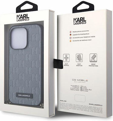 Karl Lagerfeld Coperta din spate Plastic / Piele / Silicon Rezistent Gri (iPhone 14 Pro)