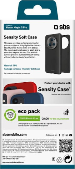 SBS Sensity Soft Umschlag Rückseite Silikon Schwarz (Honor Magic 5 Pro)