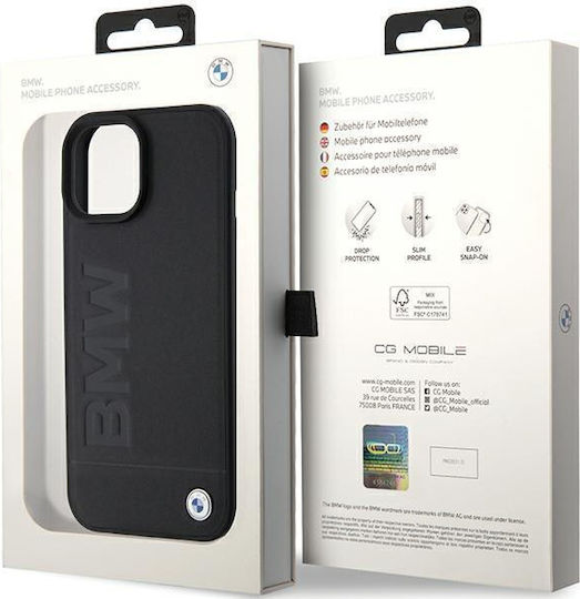 BMW Back Cover Δερμάτινο Μαύρο (iPhone 15 Plus)