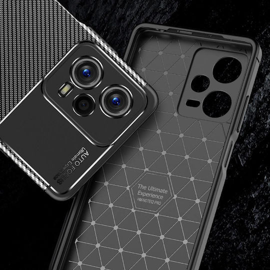 Techwave Carbon Fiber Back Cover Μεταλλικό Μαύρο (Redmi Note 12 5G / Poco X5 5G)