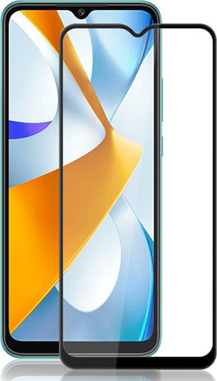 0.3mm Full Glue Full Face Tempered Glass Black (Redmi 12C)