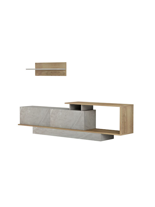 Wohnzimmer TV-Einheit Garcelle Natural-stone Texture L180xB29cm