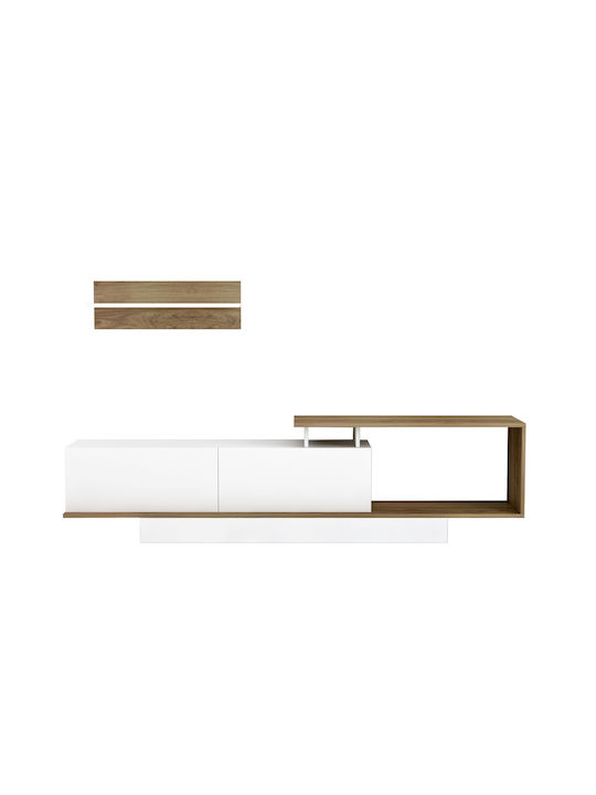 Животно помещение ТВ единица Garcelle Естествено-бял Д180xШ29cm