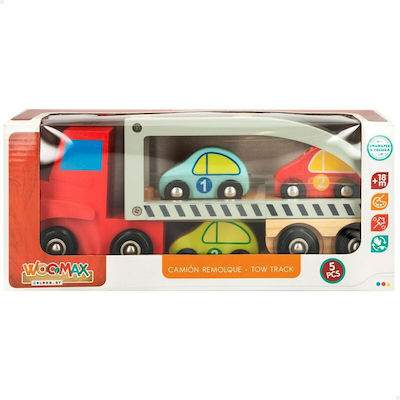 Vehicle Transport Truck Woomax Cars 5 Pieces 4 Units 29.5 X 12 X 8.5 Cm